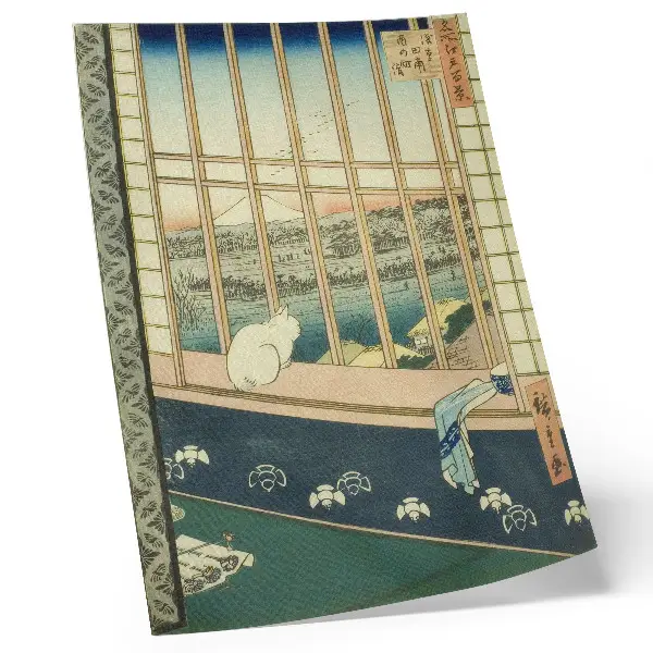 Asakusa Rice Fields and the Torinomachi Festival by Hiroshige premium wall art from the series One Hundred Famous Views of Edo