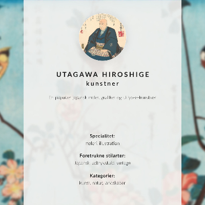 Decorative poster Kingfisher and monochory by Utagawa Hiroshige
