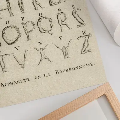 The Naked Alphabet; Alphabet de la Bourbonnoise (1790) decorative poster