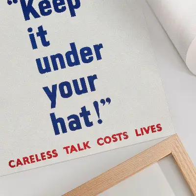 Art print Keep It Under Your Hat! 1940s vintage poster by St. Michael's Press Ltd