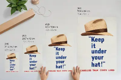 Art print Keep It Under Your Hat! 1940s vintage poster by St. Michael's Press Ltd