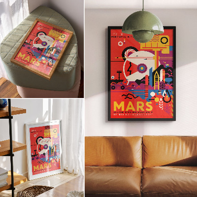 Decorative poster Space travel to the planet Mars