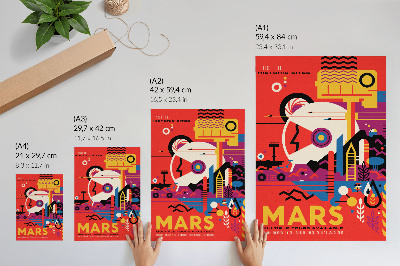 Decorative poster Space travel to the planet Mars