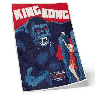 King Kong (1933) movie poster Danish edition premium wall art