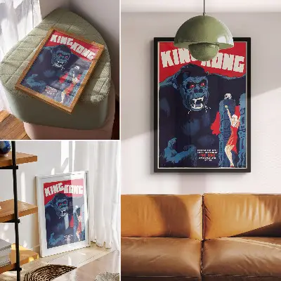 King Kong (1933) movie poster Danish edition premium wall art