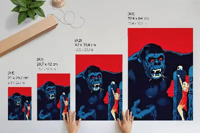 King Kong 1933 Danish film poster premium wall art
