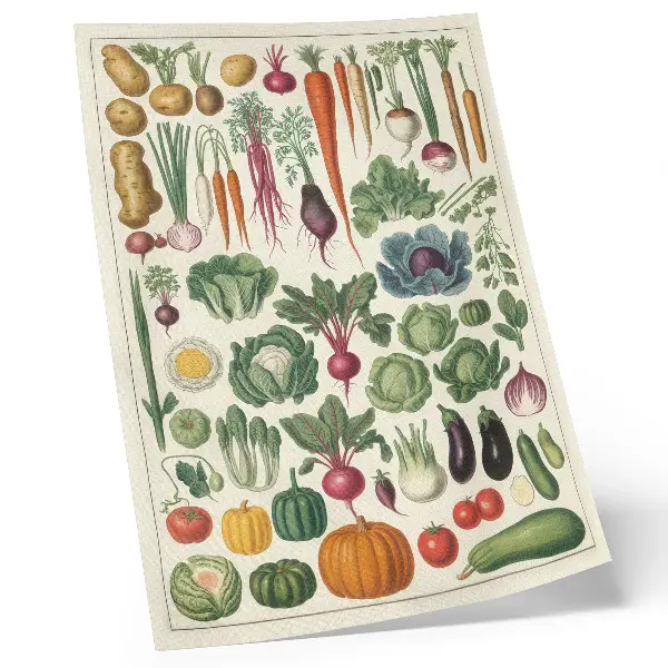 Vegetables of various kinds and colors art poster