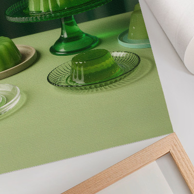 Premium wall art Green jellies on different plates