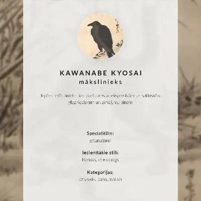Cat Catching a Frog by Kawanabe Kyosai premium wall art