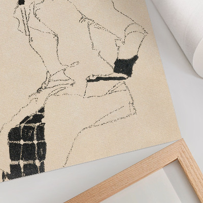 Premium wall art Portrait of a Woman (1910) by Egon Schiele – a feminine line drawing from the collection of The MET