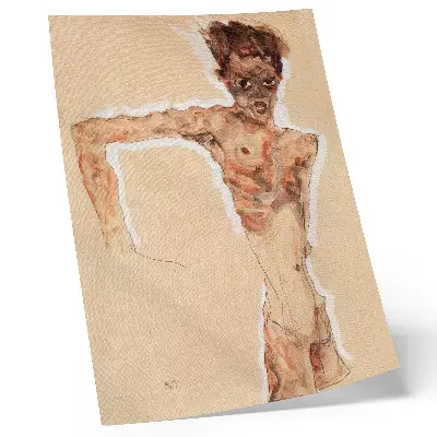 Decorative poster Naked Man Self-Portrait 1911 by Egon Schiele from The MET Museum collection