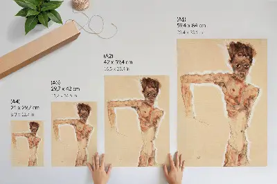Decorative poster Naked Man Self-Portrait 1911 by Egon Schiele from The MET Museum collection
