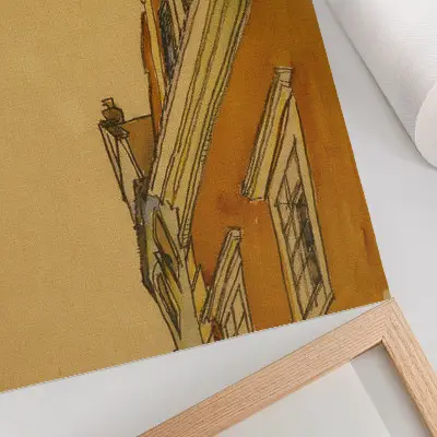 Poster front view of the house in Krumau (1910) by Egon Schiele