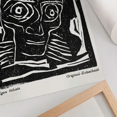 Art print Die Aktion, year 6, number 39/40 (1916), featuring abstract head illustration by Egon Schiele