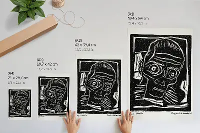 Art print Die Aktion, year 6, number 39/40 (1916), featuring abstract head illustration by Egon Schiele