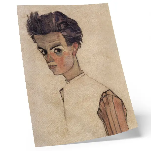 Self-portrait by Egon Schiele (1910) premium wall art