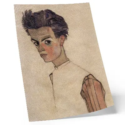 Self-portrait by Egon Schiele (1910) premium wall art