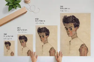 Self-portrait by Egon Schiele (1910) premium wall art