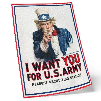 Wanted poster American soldiers lithograph by James Montgomery Flagg