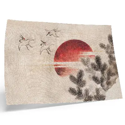 Birds and Sunset by Katsushika Hokusai vintage Japanese woodblock print decorative canvas