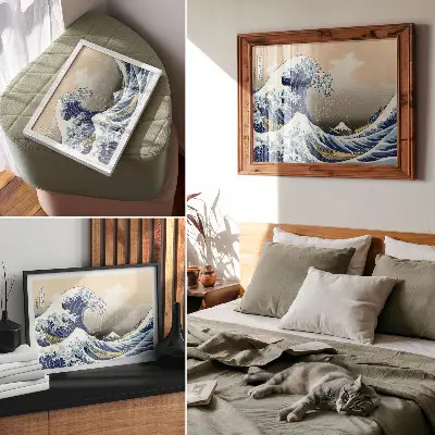 The Great Wave off Kanagawa by Hokusai traditional Japanese ukiyo-e woodblock print poster