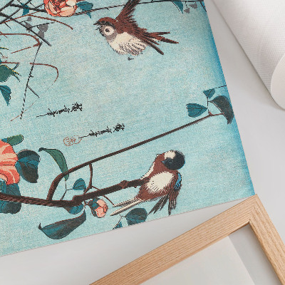 Photo canvas Japanese Birds and Flowers (1833) – vintage woodblock prints by Utagawa Hiroshige