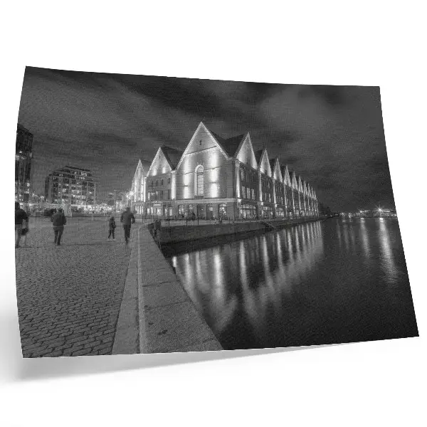 Decorative canvas print monochromatic architecture with water reflection