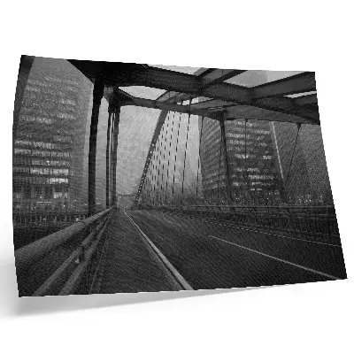 Photo canvas city bridge with majestic buildings featuring austere elegance