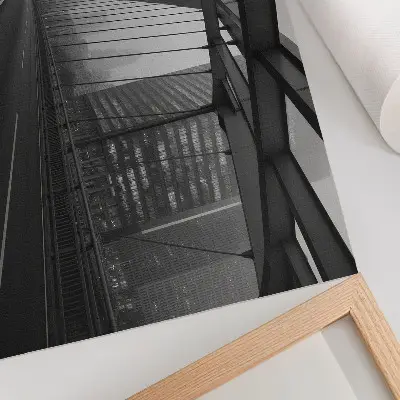 Photo canvas city bridge with majestic buildings featuring austere elegance