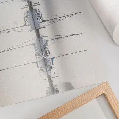 Foggy Marina With Yachts Reflection Poster 