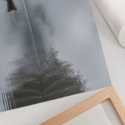 Photo canvas Sky and water, fog and trees, peace and quiet