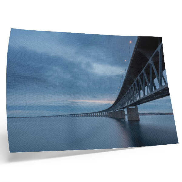Decorative canvas print A modern bridge over calm water