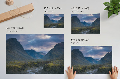 Decorative canvas print Mountains in the clouds blue peace nature