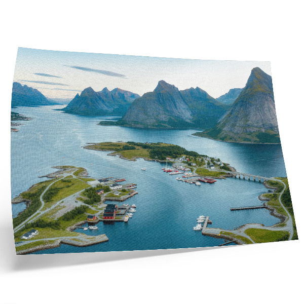 Poster Fjords, mountains, town, peace and harmony