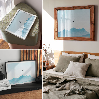 Photo canvas Minimalist mountain bird landscape