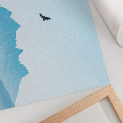 Photo canvas Minimalist mountain bird landscape