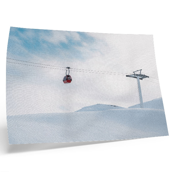 Photo canvas Mountains, cable car, sky, dynamic color contrast