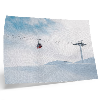 Photo canvas Mountains, cable car, sky, dynamic color contrast