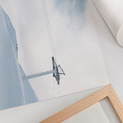 Photo canvas Mountains, cable car, sky, dynamic color contrast