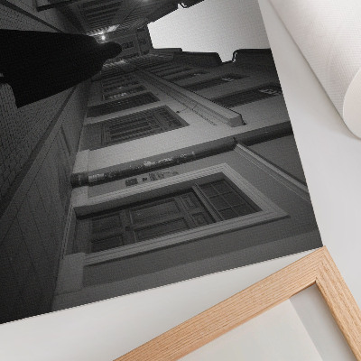 Decorative canvas print Dark street, mysterious figure, nostalgic atmosphere