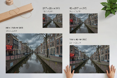 Poster Canal, gentle architecture, atmospheric sky