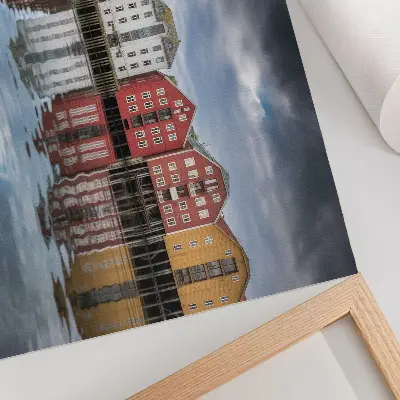 Poster colorful buildings by the water in a harmonious composition