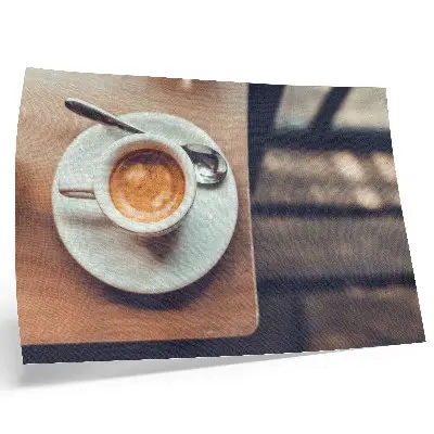 Photo canvas a cup of espresso on a wooden table with high contrast