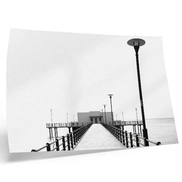 Decorative canvas print minimalist bridge with rectilinear architecture