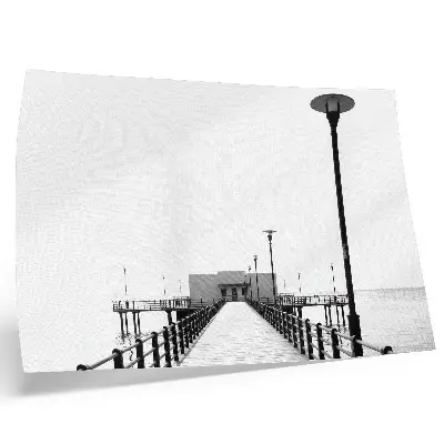 Decorative canvas print minimalist bridge with rectilinear architecture