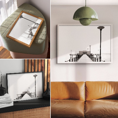Decorative canvas print Minimalist bridge, rectilinear architecture