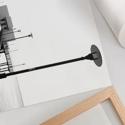 Decorative canvas print minimalist bridge with rectilinear architecture