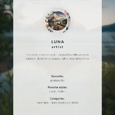 Poster mountains lake with a peaceful nature scenery