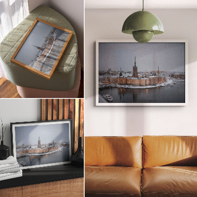 Photo canvas Winter city picturesque architecture harmony