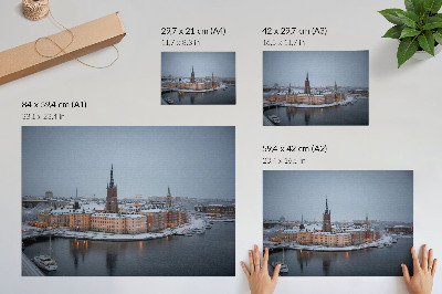 Photo canvas Winter city picturesque architecture harmony